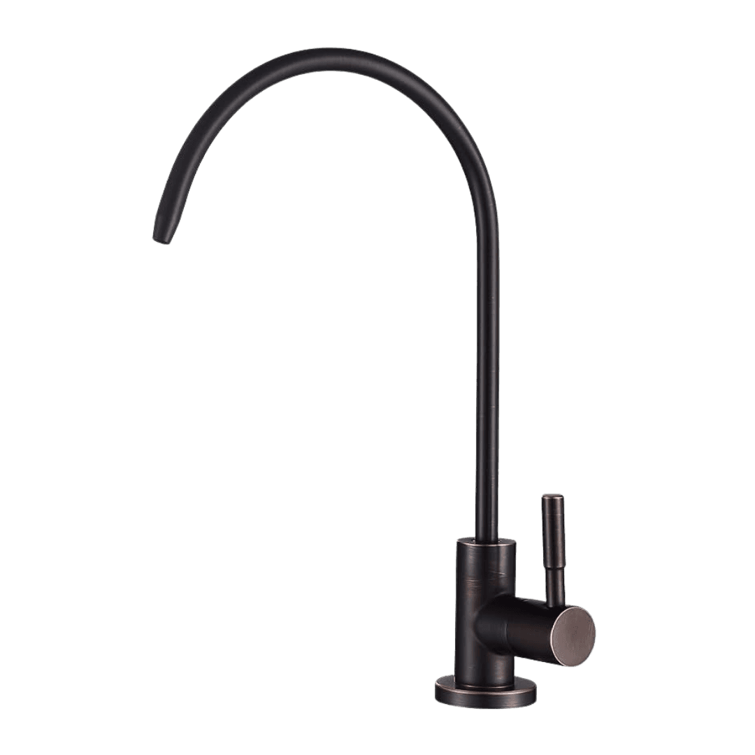 Oil-rubbed bronze drinking water faucet